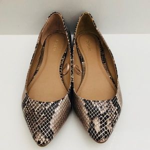 Snake Skin Express Pointed Toe Flats